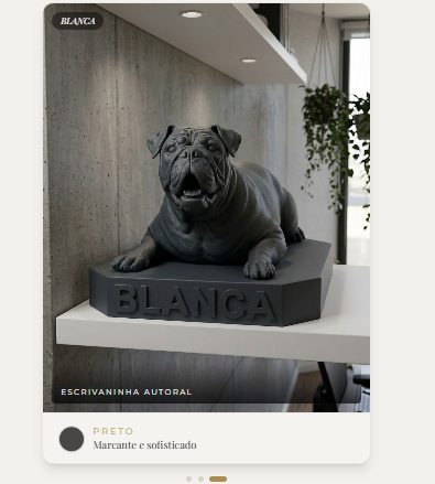 Esculturas LumoraPet em ambiente premium