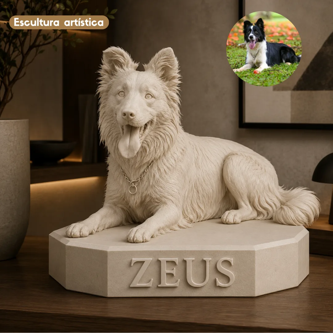 Zeus — escultura LumoraPet sand beige